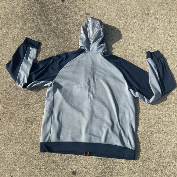 Nike Blue and Gray Zip Up Sweater with Hood - Picture 6 of 6